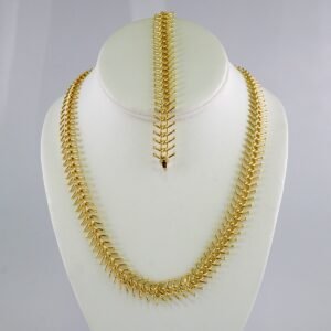 Gargantilla & Pulsera / Choker W/ Bracelet/  14K Real Color/  Plain/  8mm x 45cm// SET931