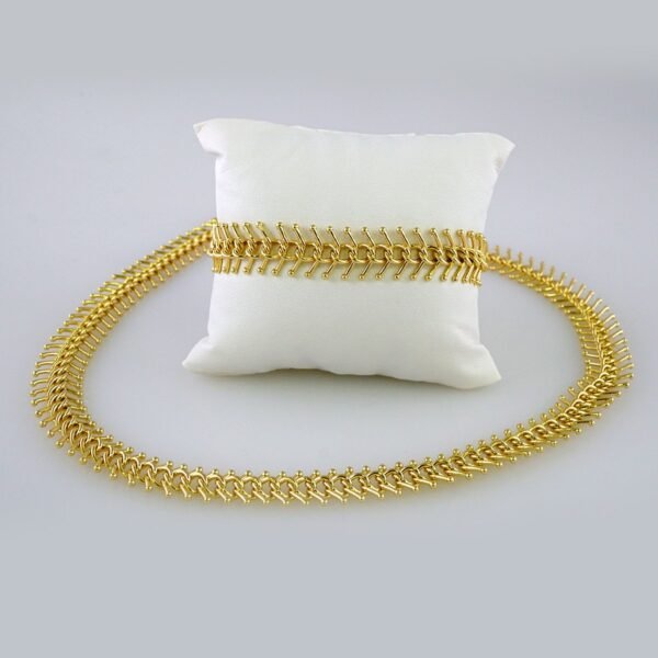 Gargantilla & Pulsera / Choker W/ Bracelet/  14K Real Color/  Plain/  8mm x 45cm// SET931 - Image 2