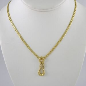 Cadenas & Colgantes & Earrings/ Chain W/Pendants /  14K Real Color/  Zircon Stone/  3mmx45cm// SET932