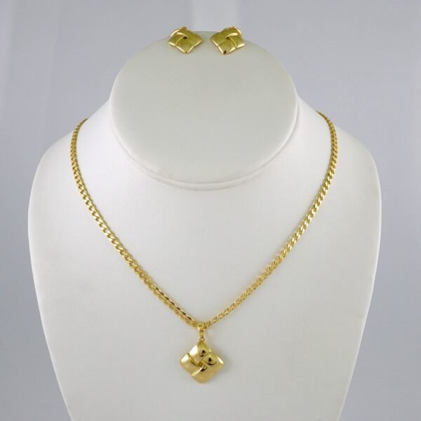 Cadenas & Colgantes & Earrings/ Chain W/Pendants /  14K Real Color/  Plain/  3mmx45cm// SET933