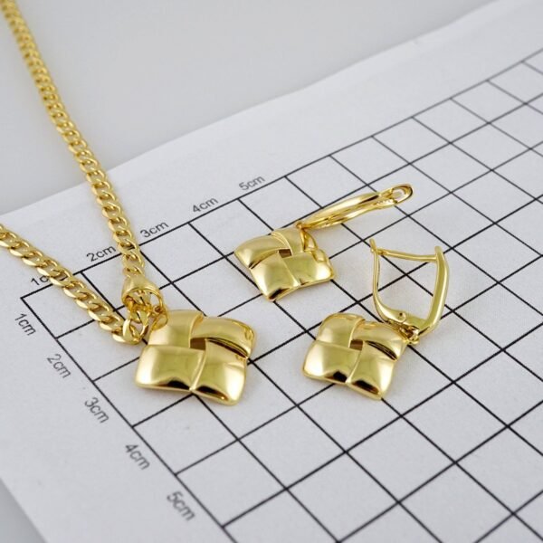 Cadenas & Colgantes & Earrings/ Chain W/Pendants /  14K Real Color/  Plain/  3mmx45cm// SET933 - Image 2