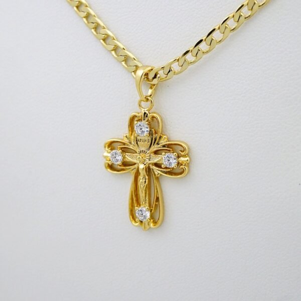 Cadenas & Colgantes/ Chain /Pendants /  14K Real Color/  Zircon Stone/  3mmx45cm// SET942 - Image 2