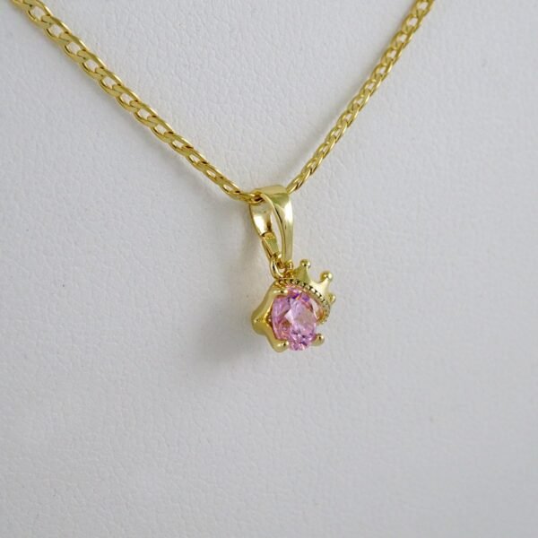 Cadenas & Colgantes & Earrings/ Chain W/Pendants /  14K Real Color/  Zircon Stone/  2mmx45cm// SET965 - Image 3