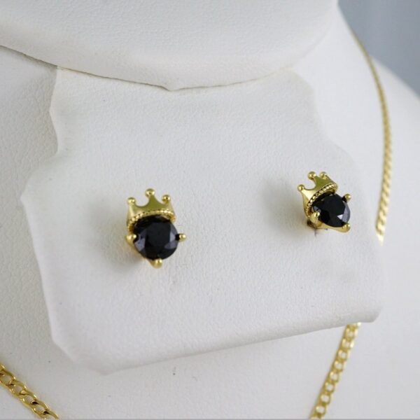 Cadenas & Colgantes & Earrings/ Chain W/Pendants /  14K Real Color/  Zircon Stone/  2mmx45cm// SET966 - Image 2