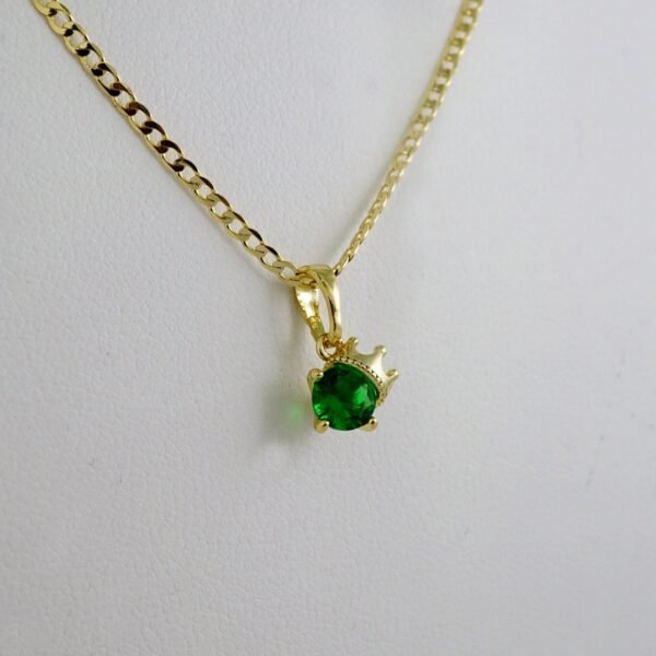 Cadenas & Colgantes & Earrings/ Chain W/Pendants /  14K Real Color/  Zircon Stone/  2mmx45cm// SET967 - Image 3
