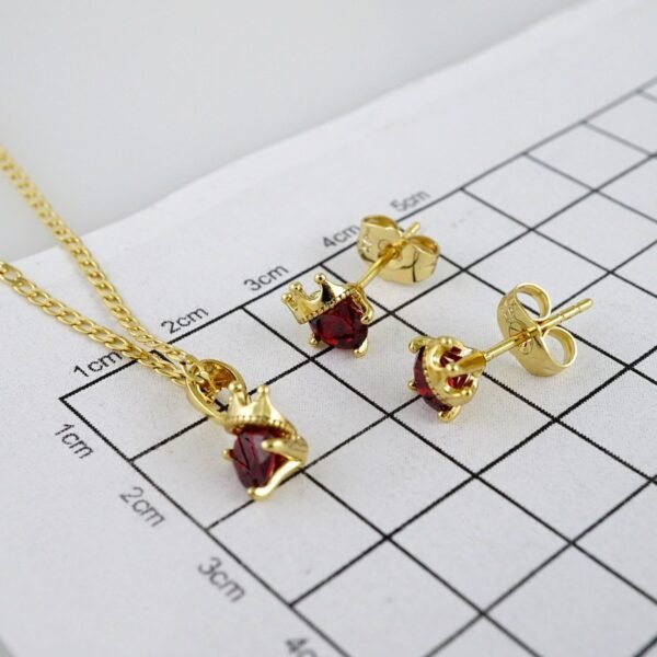 Cadenas & Colgantes & Earrings/ Chain W/Pendants /  14K Real Color/  Zircon Stone/  2mmx45cm// SET968 - Image 4