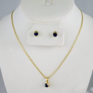 Cadenas & Colgantes & Earrings/ Chain W/Pendants /  14K Real Color/  Zircon Stone/  2mmx45cm// SET969