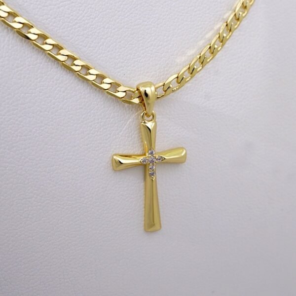 Cadenas & Colgantes/ Chain W/Pendants /  14K Real Color/  Zircon Stone/  3mmx45cm// SET973 - Image 2