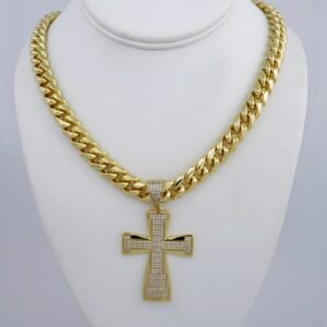Cadenas & Colgantes/ Chain /Pendants /  14K Real Color/  Zircon Stone/  12mmx60cm// SET975
