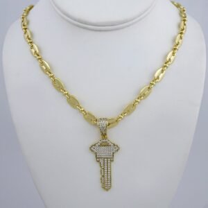 Cadenas & Colgantes/ Chain /Pendants /  14K Real Color/  Zircon Stone/  8mm// SET978