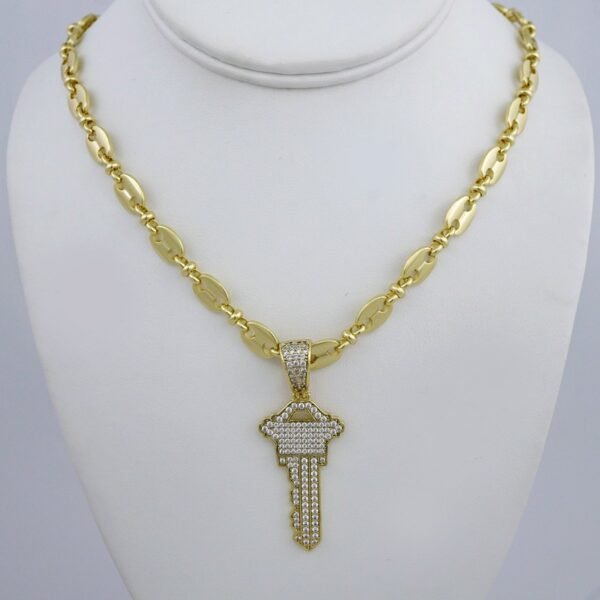 Cadenas & Colgantes/ Chain /Pendants /  14K Real Color/  Zircon Stone/  8mm// SET978