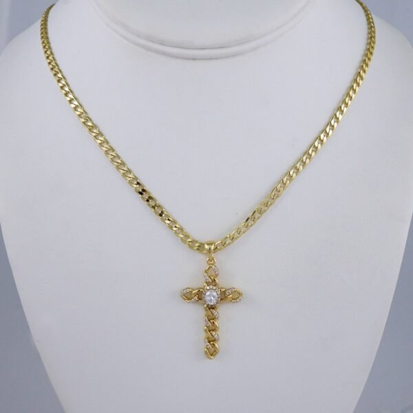 Cadenas & Colgantes/ Chain /Pendants /  14K Real Color/  Zircon Stone/ 3mm// SET989