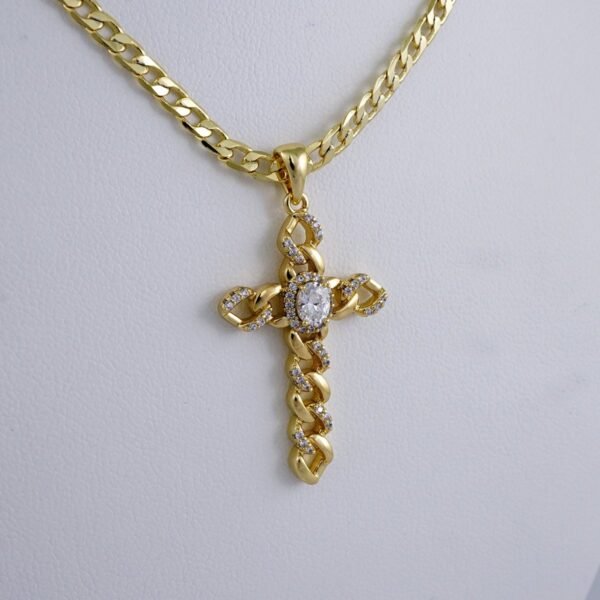 Cadenas & Colgantes/ Chain /Pendants /  14K Real Color/  Zircon Stone/ 3mm// SET989 - Image 2