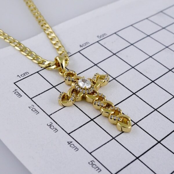 Cadenas & Colgantes/ Chain /Pendants /  14K Real Color/  Zircon Stone/ 3mm// SET989 - Image 3