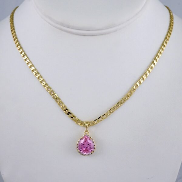 Cadenas & Colgantes/ Chain /Pendants /  14K Real Color/  Zircon Stone/  3mm// SET992