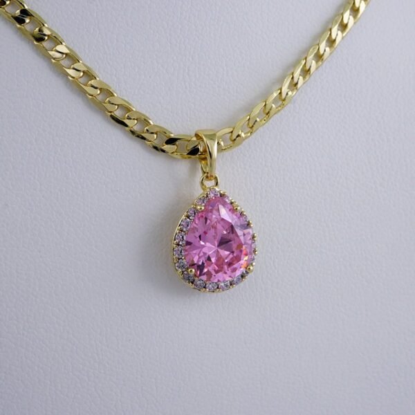 Cadenas & Colgantes/ Chain /Pendants /  14K Real Color/  Zircon Stone/  3mm// SET992 - Image 2