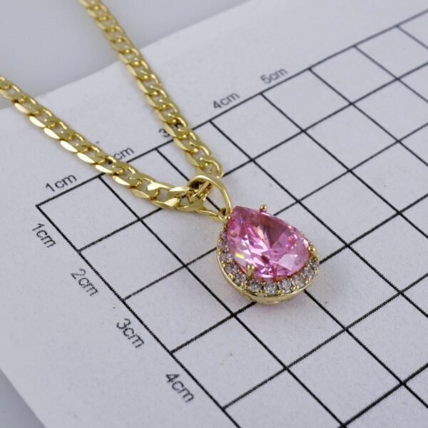 Cadenas & Colgantes/ Chain /Pendants /  14K Real Color/  Zircon Stone/  3mm// SET992 - Image 3
