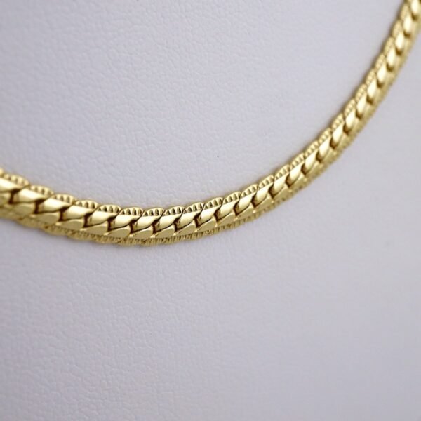 Gargantilla & Pulsera / Choker W/ Bracelet/  14K Real Color/  Plain/  4mm x 45cm// SET995 - Image 2