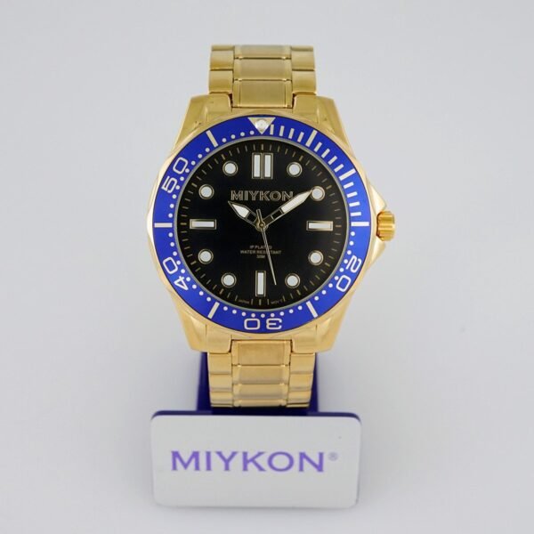 MEN’S MIYKON CLASSIC/ “GOLD STAINLESS STEEL”/  BLACK DIAL/  BATTERY// WMK15