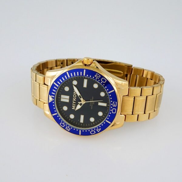 MEN’S MIYKON CLASSIC/ “GOLD STAINLESS STEEL”/  BLACK DIAL/  BATTERY// WMK15 - Image 2