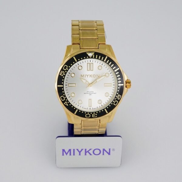 MEN’S MIYKON CLASSIC/ “GOLD STAINLESS STEEL”/  SILVER DIAL/  BATTERY// WMK16