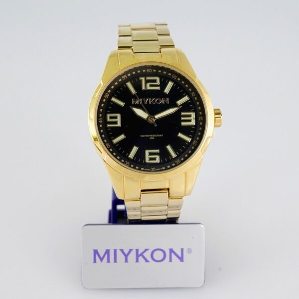MEN’S MIYKON CLASSIC/ “GOLD STAINLESS STEEL”/  BLACK DIAL/  BATTERY// WMK17