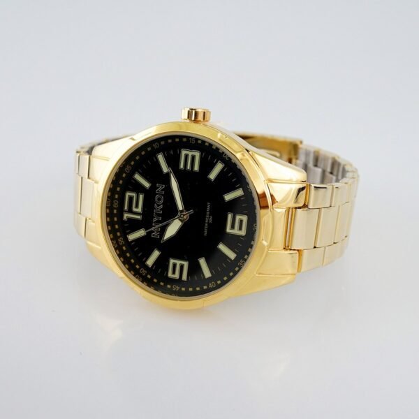 MEN’S MIYKON CLASSIC/ “GOLD STAINLESS STEEL”/  BLACK DIAL/  BATTERY// WMK17 - Image 2