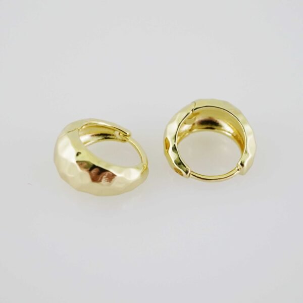 E1899 Earrings - Aretes - Plain - 14k Real Color - Image 2