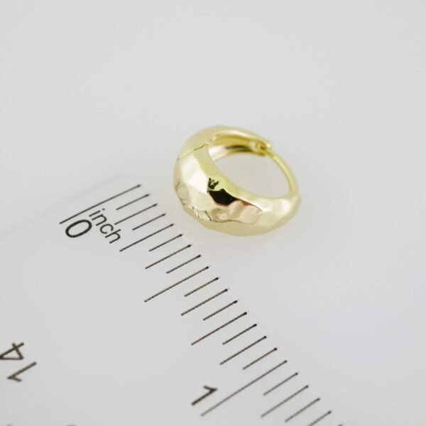 E1899 Earrings - Aretes - Plain - 14k Real Color - Image 3