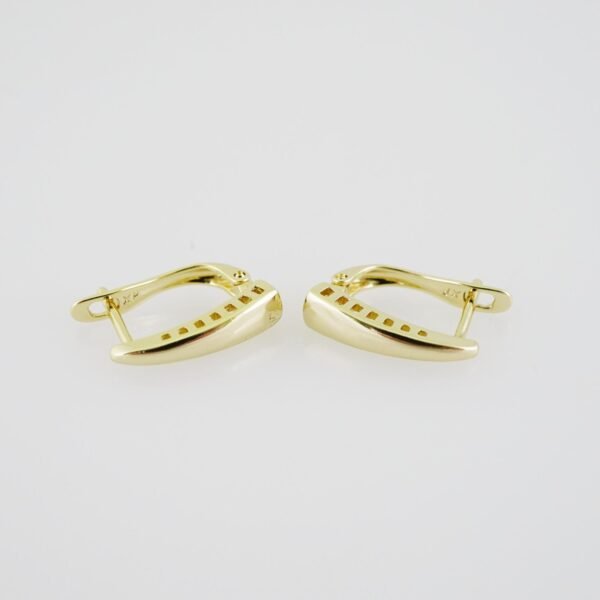 E1905 Earrings - Aretes - Zircon Stone - 14K Real Color