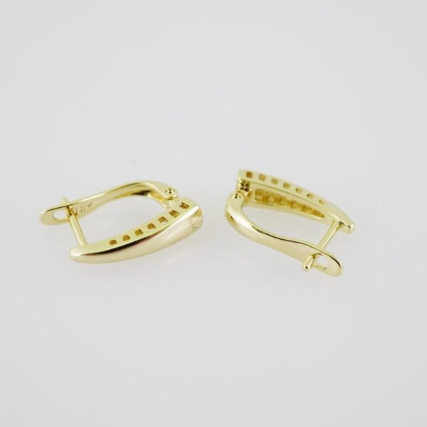 E1905 Earrings - Aretes - Zircon Stone - 14K Real Color - Image 2