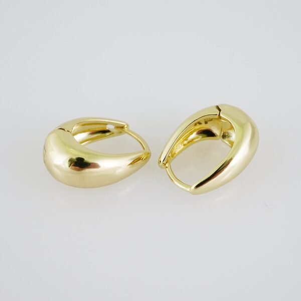 E1932 Earrings - Aretes - Plain - 14k Real Color - Image 2