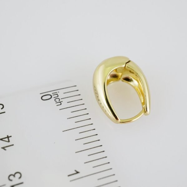 E1932 Earrings - Aretes - Plain - 14k Real Color - Image 3