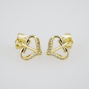 E1940 Earrings - Aretes - Zircon Stone - 14K Real Color