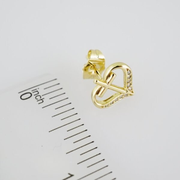 E1940 Earrings - Aretes - Zircon Stone - 14K Real Color - Image 3