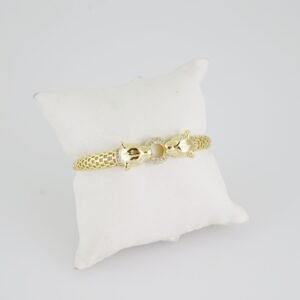 P371 Bangles Woman - Pulsos Dama - Zircon Stone - 14K Real Color