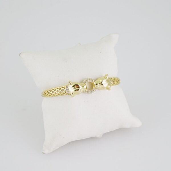 P371 Bangles Woman - Pulsos Dama - Zircon Stone - 14K Real Color