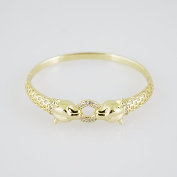 P371 Bangles Woman - Pulsos Dama - Zircon Stone - 14K Real Color - Image 2