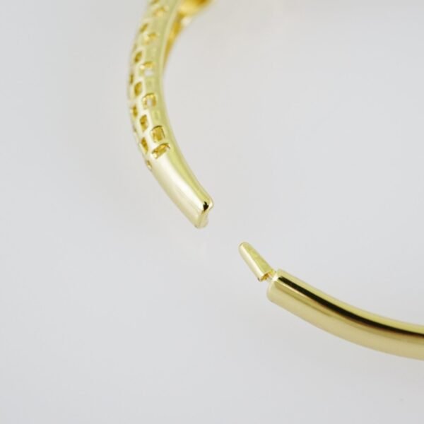 P371 Bangles Woman - Pulsos Dama - Zircon Stone - 14K Real Color - Image 3