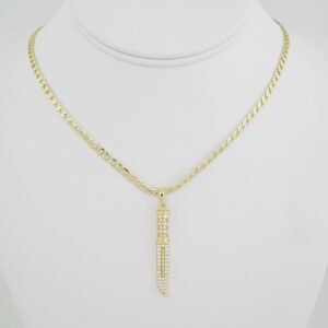 SET1485 Cadenas - Colgante - Chain W - Pendants - 14K Real Color - Zircon Stone 3mmX60cm