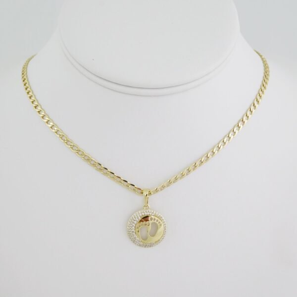 SET1487 Cadenas - Colgante - Chain W - Pendants - 14K Real Color - Zircon Stone 3mmX45cm