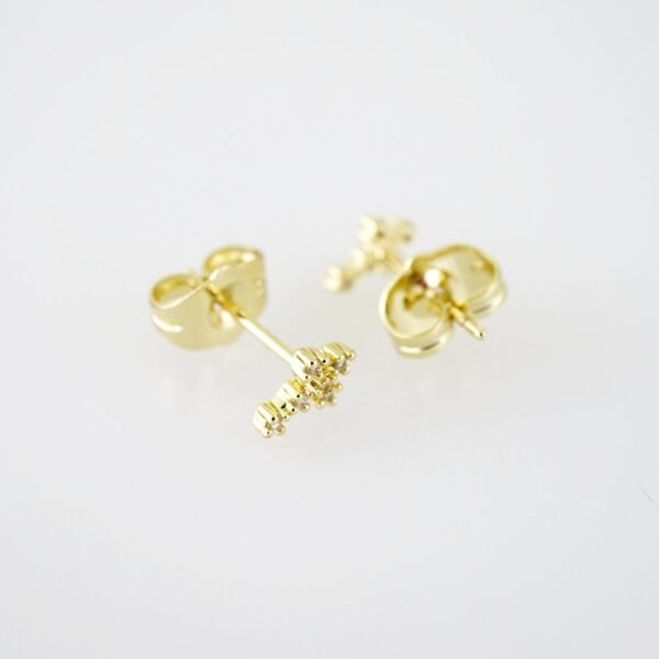 E1941 Earrings - Aretes - Zircon Stone - 14K Real Color - Image 2