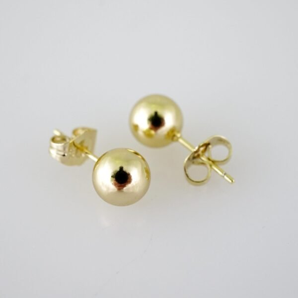 E1942 Earrings - Aretes - Plain - 14k Real Color - Image 2