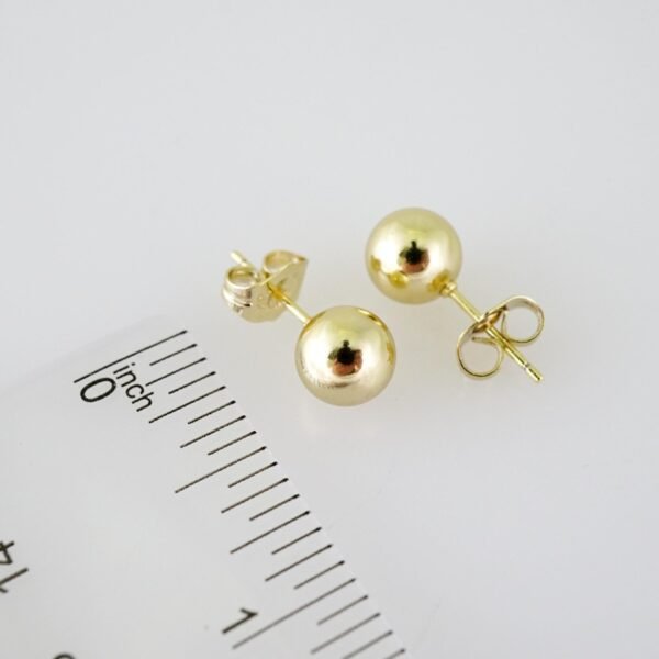 E1942 Earrings - Aretes - Plain - 14k Real Color - Image 3