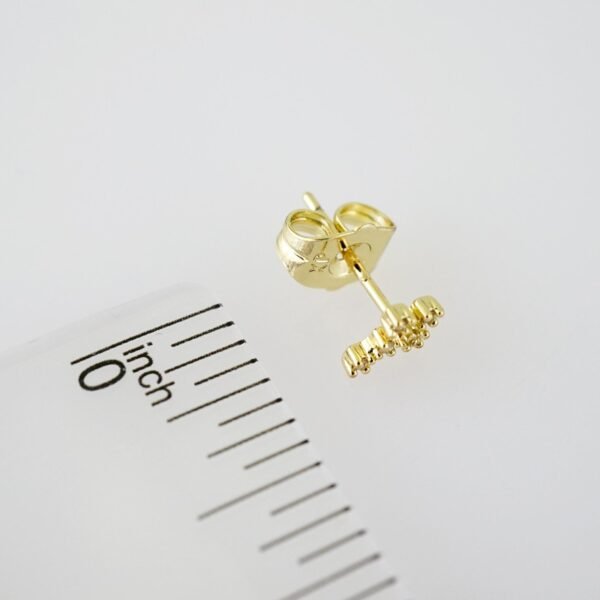 E1941 Earrings - Aretes - Zircon Stone - 14K Real Color - Image 3