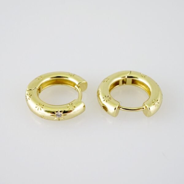 E1946 Earrings - Aretes - Zircon Stone - 14K Real Color - Image 2