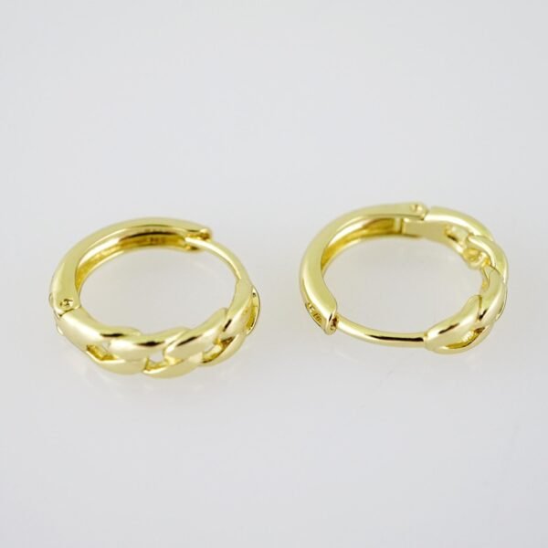 E1948 Earrings - Aretes - Plain - 14k Real Color - Image 2