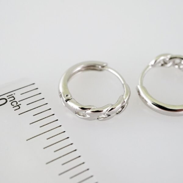 E1953 Earrings - Aretes - Zircon Stone - Silver Color - Image 3