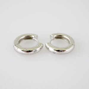 E1954 Earrings - Aretes - Zircon Stone - Silver Color