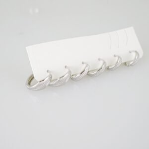 E1955 Earrings - Aretes - Plain - Silver Color
